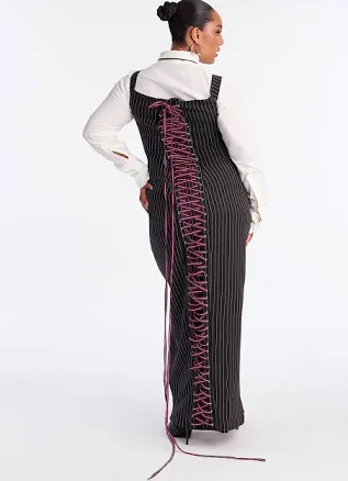 Fashion Nova Zoey Pinstripe Maxi Dress