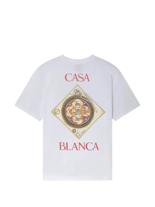 Casablanca WHITE LOGO-PRINT SHORT-SLEEVE T