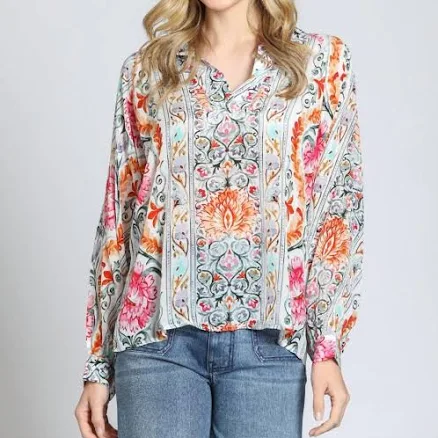 APNY Half-Placket Pullover Blouse