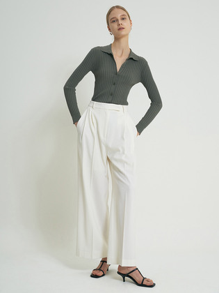 Liel Wool Tuck Pants