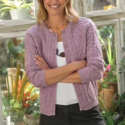 WoolOvers Cable Button Through Cardigan