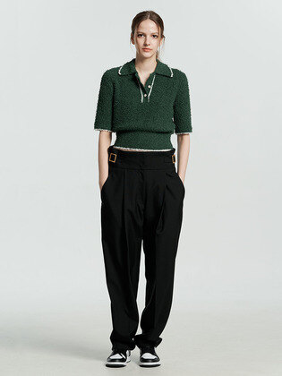High Waist One Tuck Pants