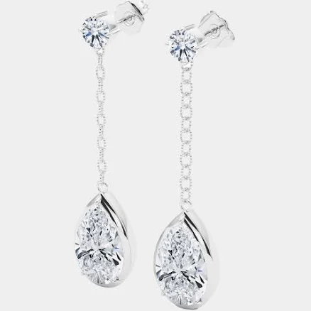 Lab Grown Diamond Pear Drop Earrings