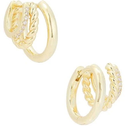 Shashi Charlee Triple Huggie Earrings