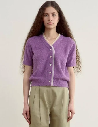 "sienne Rosha Organza Alpaca Half Cardigan" by W Concept