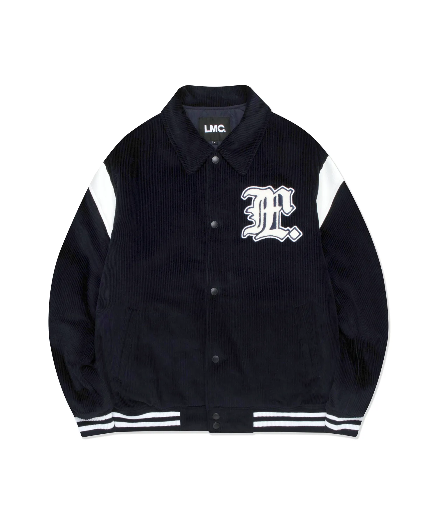 GOTHIC CORDUROY VARSITY JACKET navy