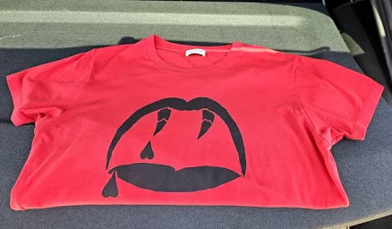 Red Saint Laurent Vampire Teeth Blood Luster Men's Xs