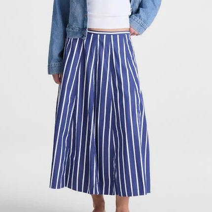 Madewell A-Line Poplin Midi Skirt