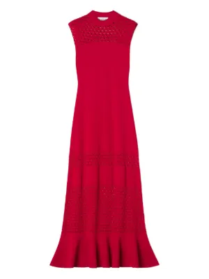 Pointelle Lace Midi Dress