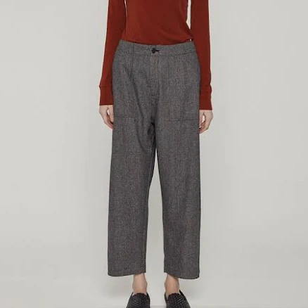 Wool blend herringbone pants