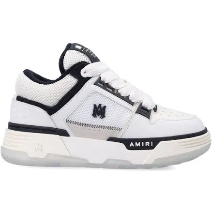 AMIRI MA-1 LEATHER MESH WOMAN'S SNEAKERS, WHITE BLACK / 36