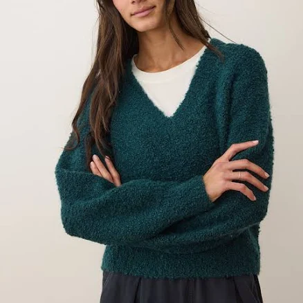 Marine Layer Women's Elena Bouclé V-Neck T-Shirt Sweater