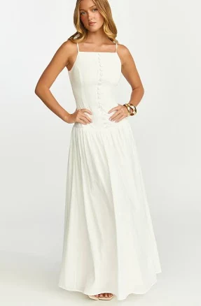 Cortez Square Neck Button Down Maxi Dress