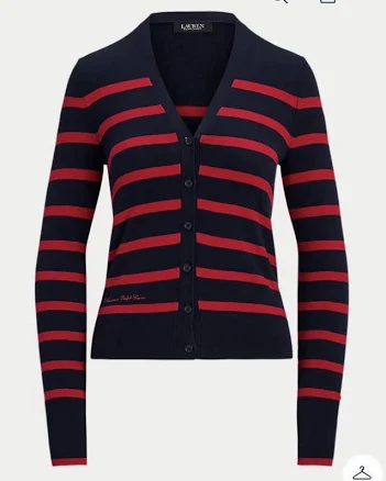 Ralph Lauren Women's Striped Cotton-Blend Cardigan