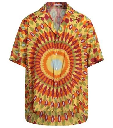 Valentino Garavani Man Shirt Yellow Size 38 Silk, Cotton