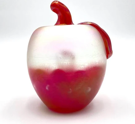 Red Iridescent Joe St. Clair Art Glass Apple