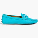 Chain-embellished leather loafers