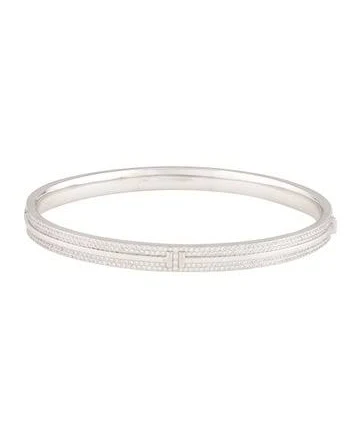 Tiffany & Co. Diamond Tiffany T Pavé Hinged Bangle
