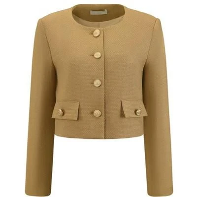 Inspire CHIC Women's Cropped Tweed Blazer