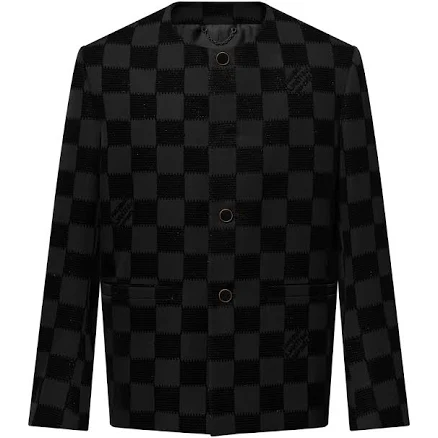 Louis Vuitton Damier Flock Collarless Jacket