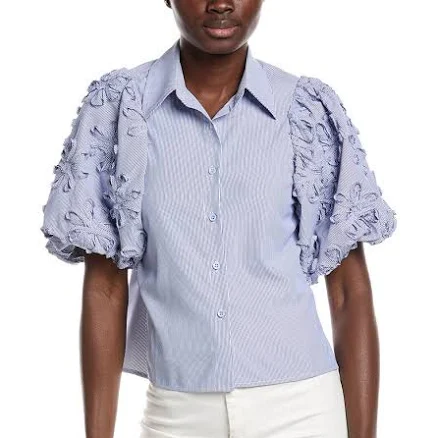 Gracia Ribbon Balloon Sleeve Blouse