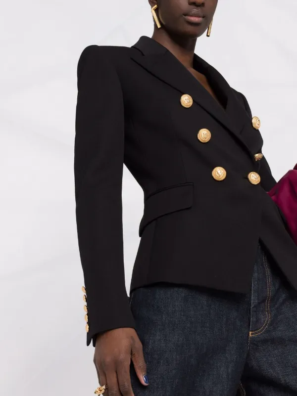 Embossed-button Blazer