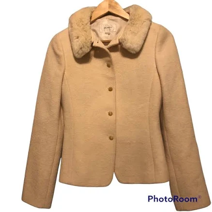 Solezia Wool Removable Faux Fur Jacket