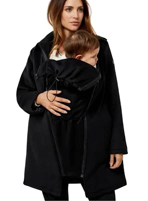 Maternity Coat Khloe 3 in 1 Wool Coat Semi Fitted M / Black