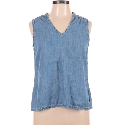 Michael Stars Women Blue Sleeveless Blouse M