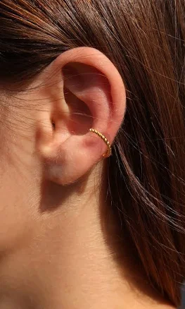 Dainty Rope Cable Conch Ear Cuff Earrings