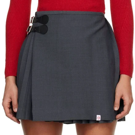 Charles Jeffrey LOVERBOY Gray 'Kilt' Miniskirt