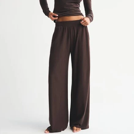 Abercrombie & Fitch Women's Lounge Brushed Wide Leg Sweatpants