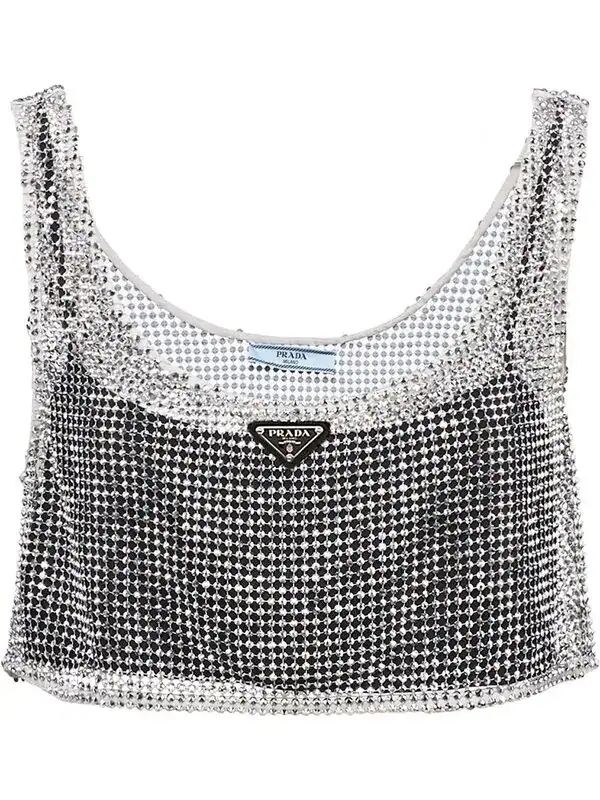Rhinestone-embellished Vest Top