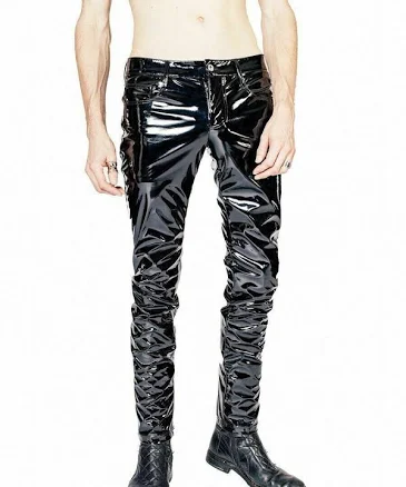 Gothic Pvc Vinyl Pants Gloss Rock Star Stage Rocker Skinny Club Jeans