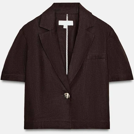 Woman Zara Short Sleeve Linen Blazer