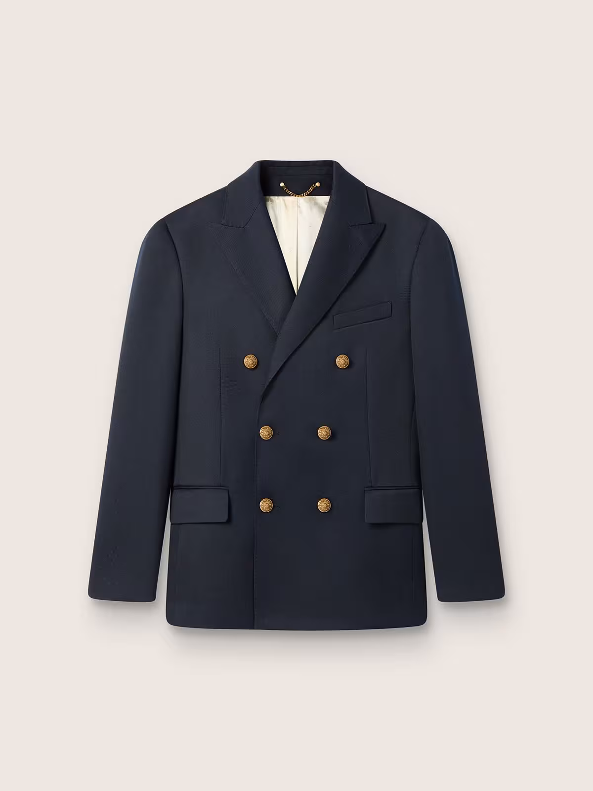 Men's double-breasted blazer in dark blue