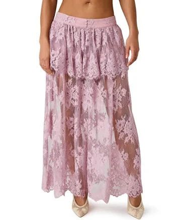 Steve Madden Arietty Floral Lace Maxi Skirt