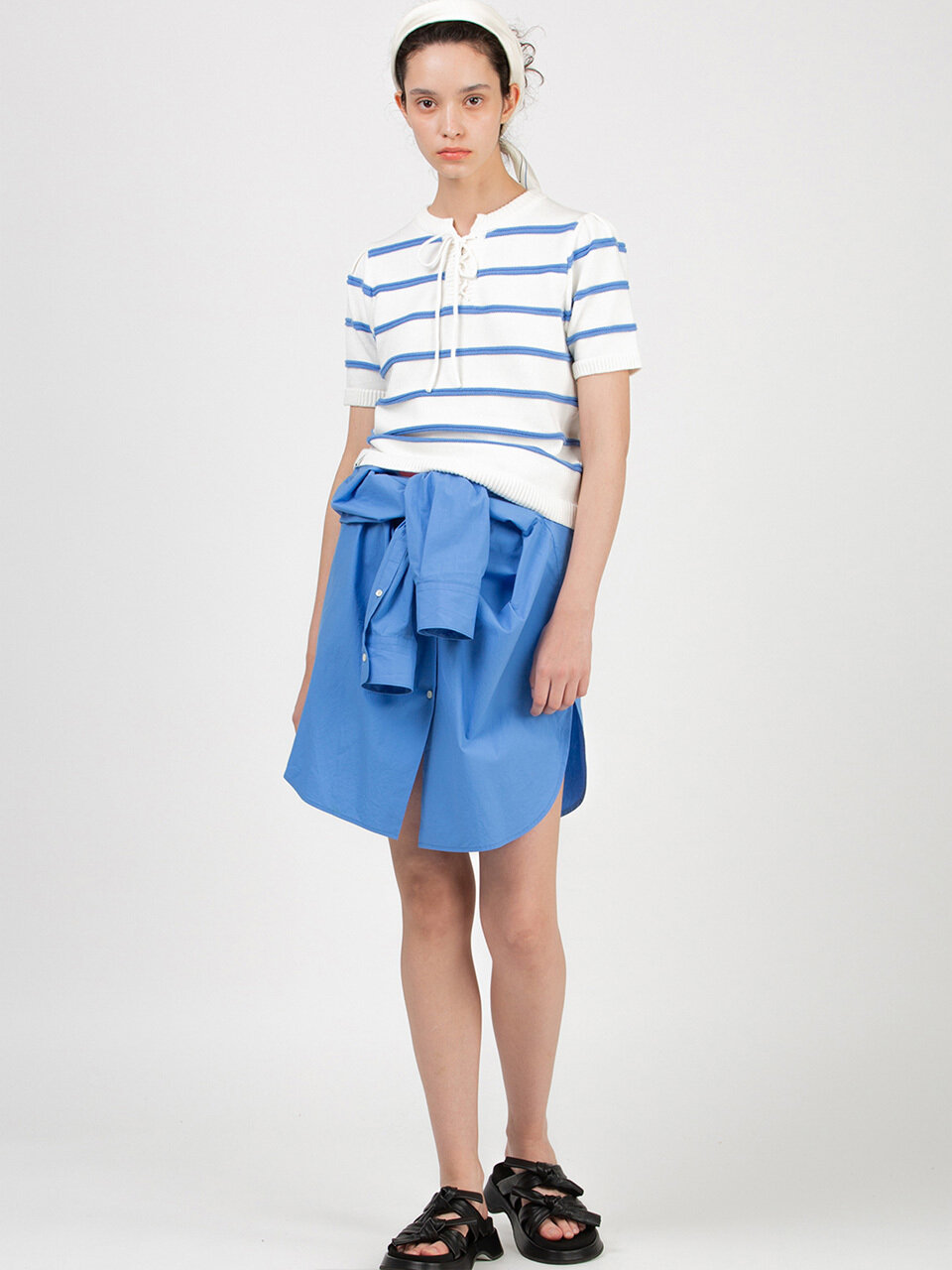 Marine Knit Pullover_Blue Stripe