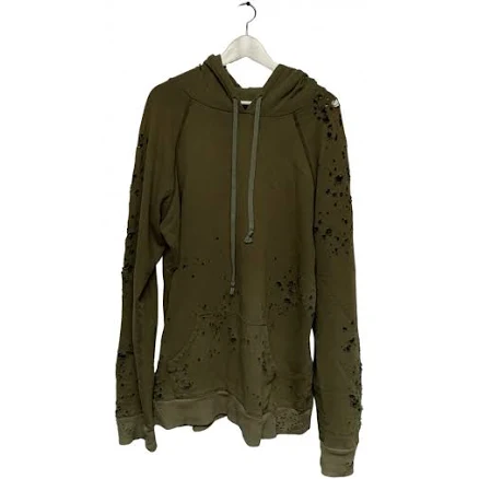 Greg Lauren Distressed Cotton Hoodie
