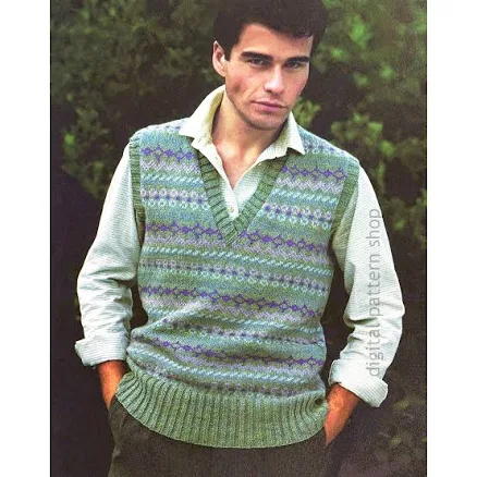 Mens Fair Isle Knit Vest Pattern