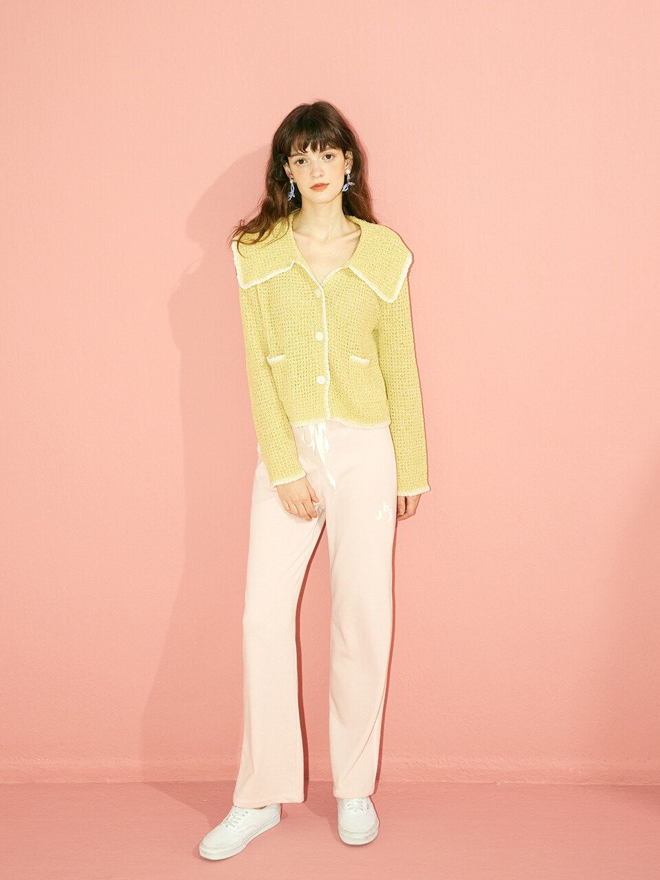 Wide Collar Cardigan_Yellow