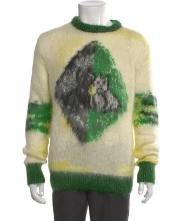 DIOR Men's Brushed Technical Mohair and Wool Jacquard Sweater