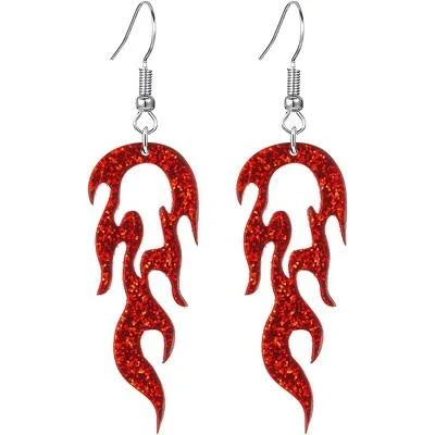 Gothic Acrylic Flame Dangle Earrings