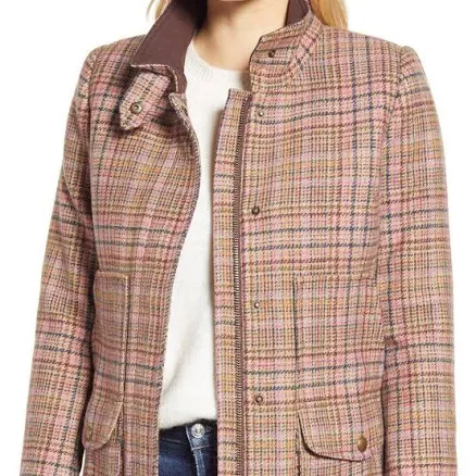 Joules Fieldcoat pink tweed jacket Size 6