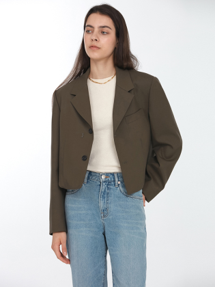 Unisex 2-way Short Wool Blazer