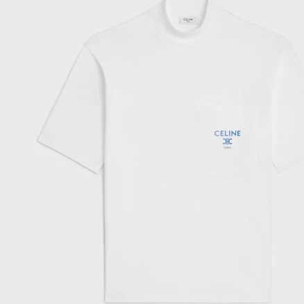 CELINE Women's Cotton Jersey Mock Neck T-shirt