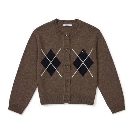 CLOVE Argyle Knit Cardigan