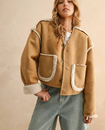 Jamie Reversible Sherpa and Suede Jacket