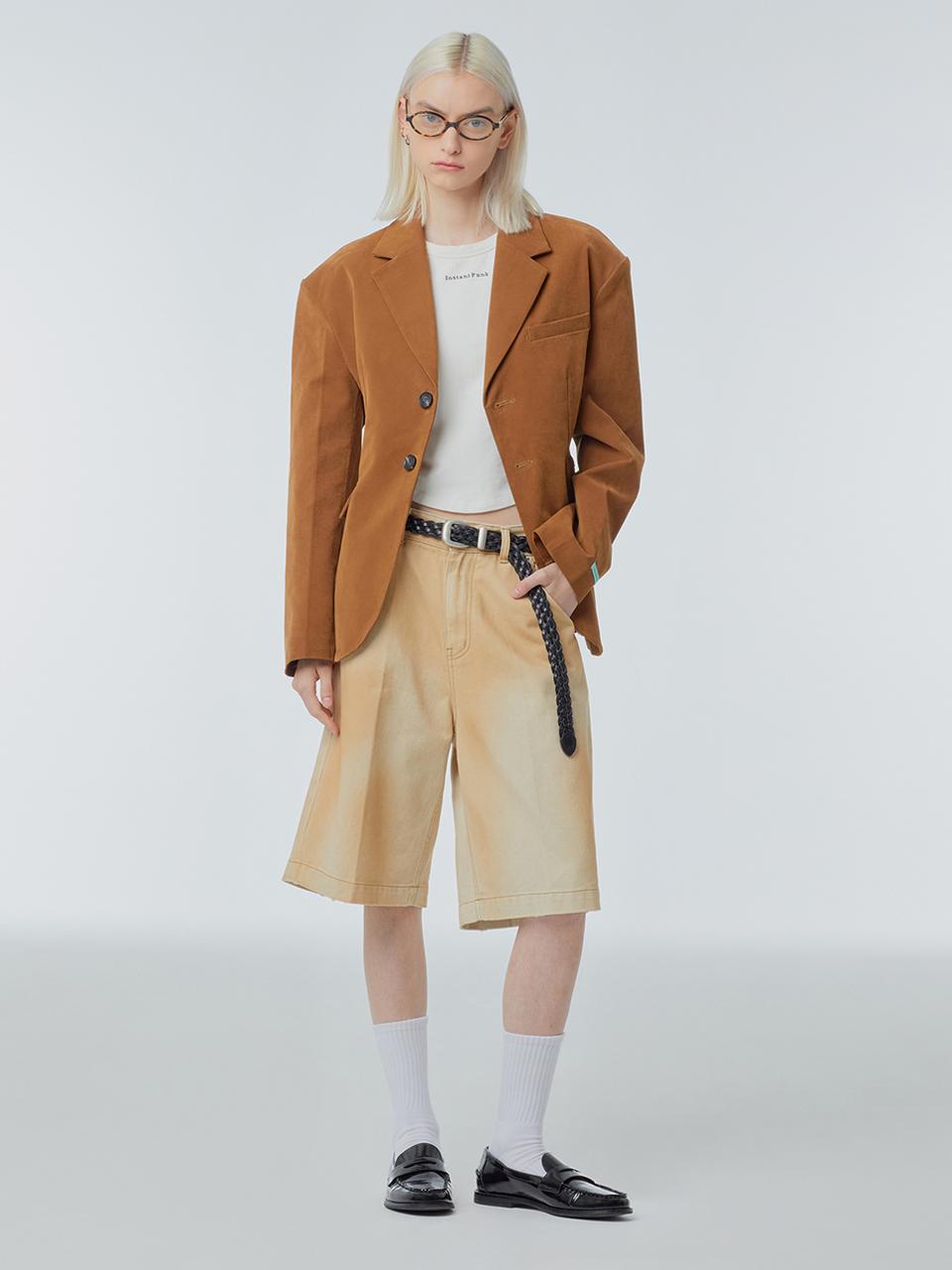 Big Shoulder Faux Suede Jacket
