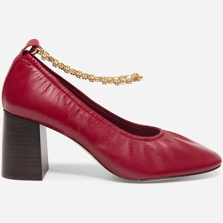 Vanessa Bruno Leather Pumps with Gold Chain